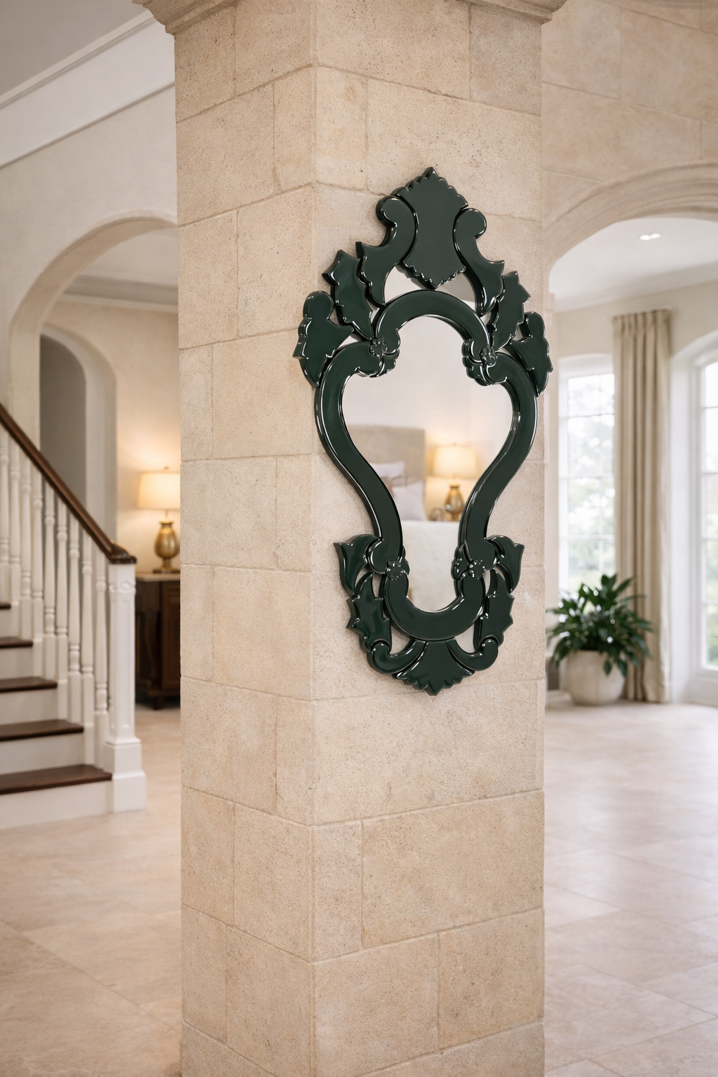 Handmade Black Venetian Mirror In Trendy Stylish Frame thumbnail